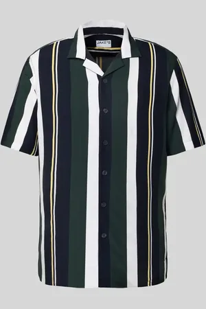 Jake*s Slim Fit Freizeithemd mit Knopfleiste in , Größe L