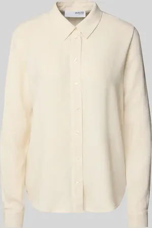 SELECTED Regular Fit Bluse aus Viskose-Leinen-Mix Modell 