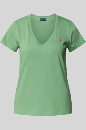 Ralph Lauren T-Shirt mit geripptem V-Ausschnitt in , Größe L