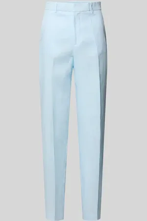 MANGO Slim Fit Leinenhose mit Bügelfalten Modell 