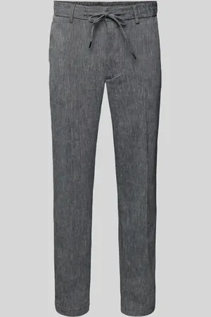 HUGO BOSS Regular Tapered Fit Leinenhose mit Tunnelzug Modell 