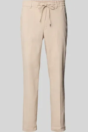 HUGO BOSS Regular Tapered Fit Leinenhose mit Tunnelzug Modell 