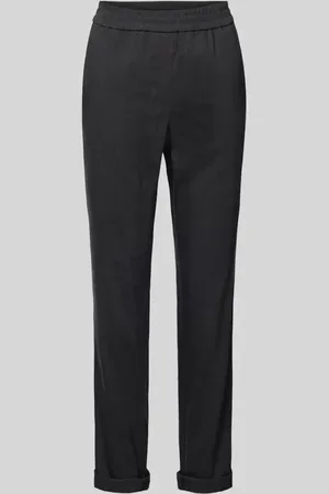 Marc Cain Regular Fit Hose aus Leinen-Mix mit elastischem Bund in , Größe 34