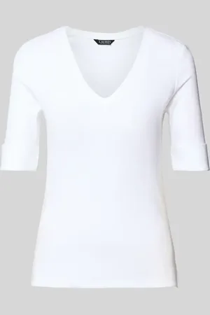 Ralph Lauren T-Shirt mit geripptem V-Ausschnitt Modell 