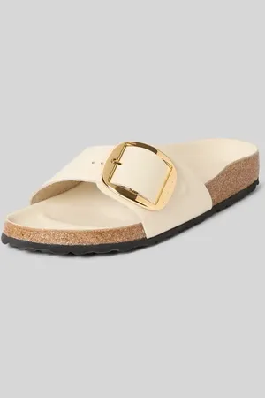 Birkenstock Slides aus Leder mit Dornschließe Modell 