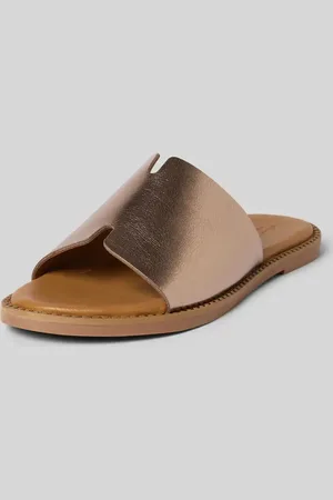 Tamaris Slides aus Leder mit strukturierter Sohle in , Größe 36