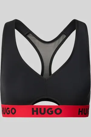 HUGO BOSS Bralette mit Racerback und Logo-Saum in , Größe L