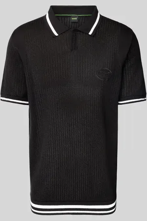 HUGO BOSS Poloshirt mit gerippten Abschlüssen in , Größe L
