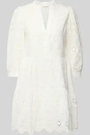 Apricot Knielanges Kleid mit Häkelspitze in , Größe L