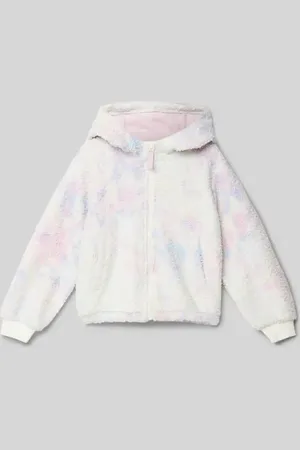 QS by s.Oliver Regular Fit Sweatjacke aus Teddyplüsch mit Rippbündchen in , Größe 104