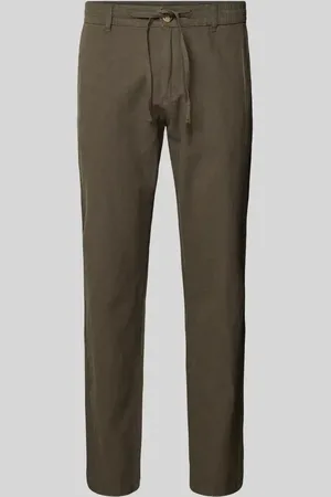 Lindbergh Tapered Fit Leinenhose mit elastischem Bund in , Größe L