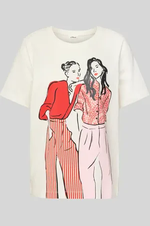 QS by s.Oliver Relaxed Fit T-Shirt aus reiner Baumwolle in , Größe 36