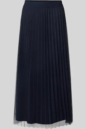 QS by s.Oliver Regular Fit Midi-Rock aus plissiertem Mesh in , Größe 36