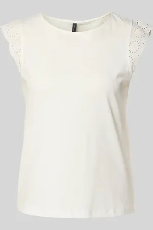 VERO MODA Regular Fit T-Shirt mit Lochstickerei Modell 