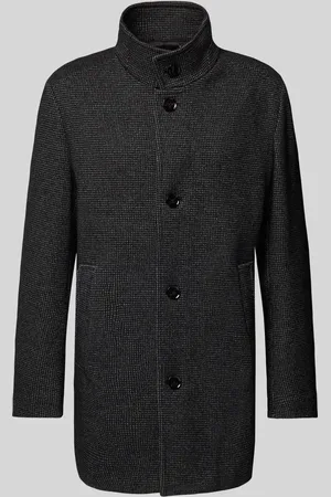 Strellson Regular Fit Mantel mit Stehkragen aus edlem Wool-Mix Modell 