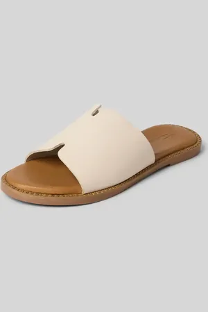 Tamaris Slides aus Leder mit strukturierter Sohle in , Größe 36