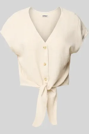 ONLY Regular Fit Bluse aus Viskose-Leinen-Mix Modell 