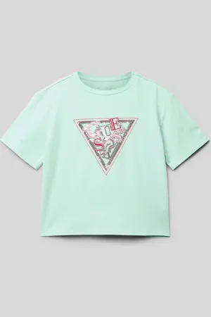 Guess T-Shirt mit geripptem Rundhalsausschnitt in , Größe 140