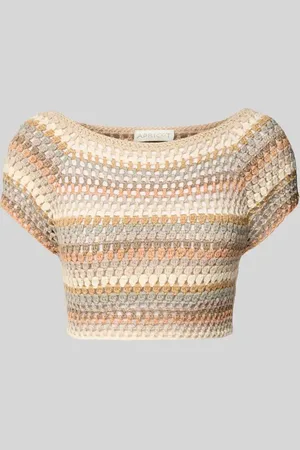 Apricot Crop Top in Strick-Optik in , Größe L