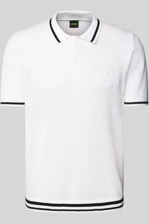 HUGO BOSS Poloshirt mit gerippten Abschlüssen in , Größe L