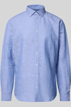 Jake*s Slim Fit Freizeithemd aus Leinen-Baumwoll-Mix in , Größe L