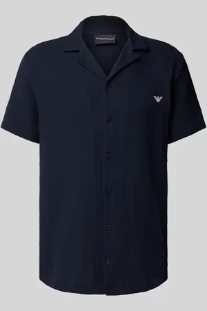 Emporio Armani Pyjama-Oberteil mit Resortkragen in , Größe L