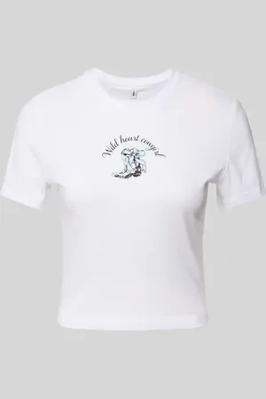 ONLY Slim Fit T-Shirt aus reiner Baumwolle Modell 