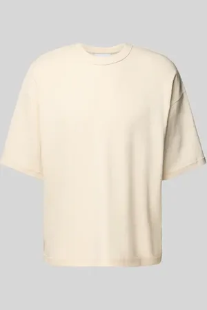 Review Oversized T-Shirt mit geripptem Rundhalsausschnitt in , Größe L