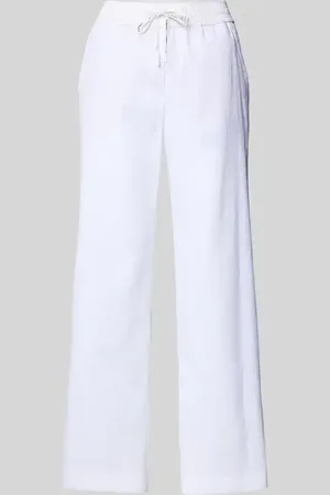 Marc Cain Straight Leg Leinenhose mit Tunnelzug in , Größe 42