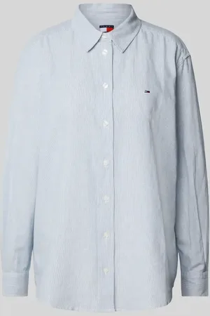Tommy Hilfiger Relaxed Fit Blusenshirt aus Baumwoll-Leinen-Mix in , Größe L