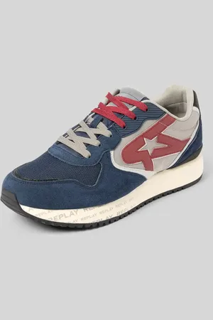 Replay Ledersneaker mit Label-Badge Modell 