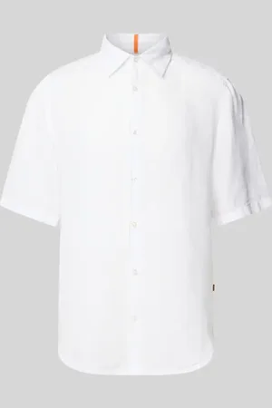 HUGO BOSS Regular Fit Leinenhemd mit 1/2-Arm Modell 