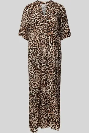B YOUNG Midikleid aus Viskose mit 1/2-Arm Modell 
