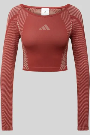 adidas Cropped Longsleeve mit Label-Print in , Größe L