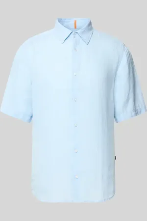 HUGO BOSS Regular Fit Leinenhemd mit 1/2-Arm Modell 