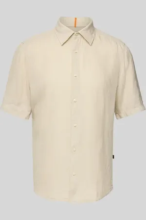 HUGO BOSS Regular Fit Leinenhemd mit 1/2-Arm Modell 
