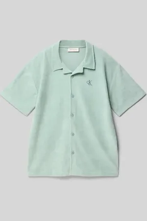 Calvin Klein Freizeithemd aus Frottee mit Logo-Stitching in , Größe 152