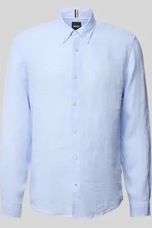 HUGO BOSS Regular Fit Leinenhemd mit Button-Down-Kragen in , Größe L