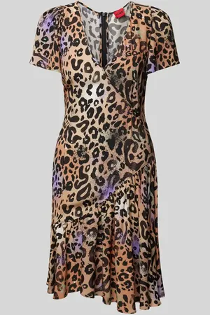 HUGO BOSS Knielanges Kleid mit Animal-Print Modell 