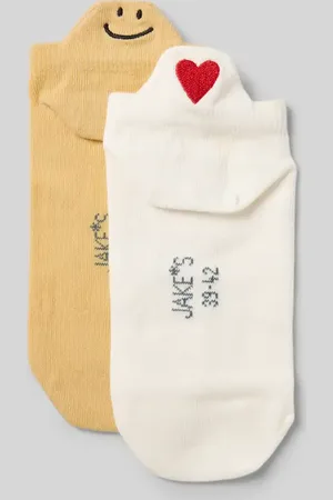 Jake*s Socken mit Motiv-Stitching im 2er-Pack in , Größe 35-38