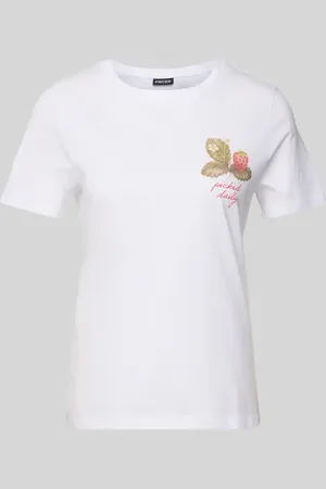 Pieces® Regular Fit T-Shirt aus reiner Baumwolle Modell 