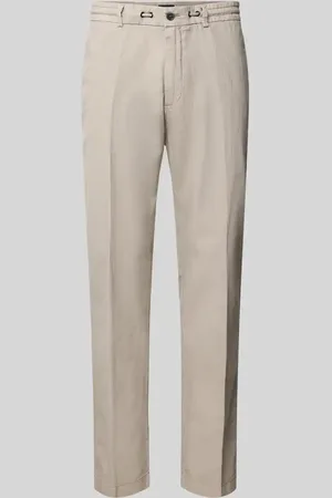 Cinque Tapered Fit Leinenchino mit Bügelfalten Modell 
