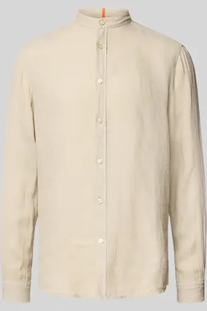 HUGO BOSS Regular Fit Leinenhemd mit Stehkragen Modell 