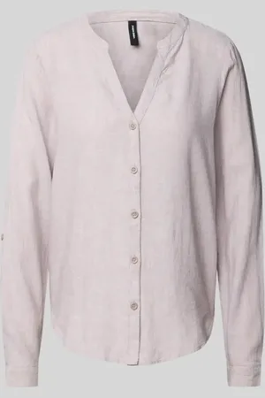 VERO MODA Regular Fit Langarmbluse aus Leinen-Viskose-Mix Modell 