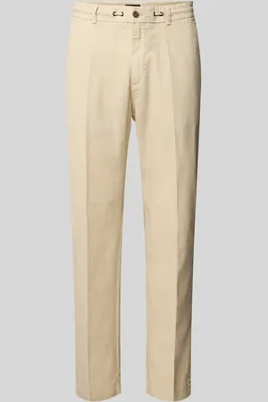 Cinque Tapered Fit Leinenchino mit Bügelfalten Modell 