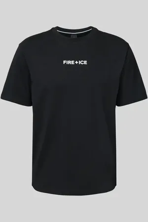 Fire + Ice Poloshirt mit Label-Print Modell 