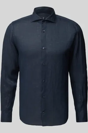 JOOP! Slim Fit Leinenhemd mit Haifischkragen in , Größe 39