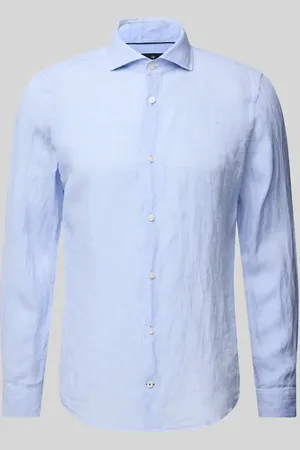 JOOP! Slim Fit Leinenhemd mit Haifischkragen in , Größe 38