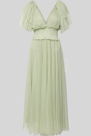 Lace & Beads Knielanges Cocktailkleid mit V-Ausschnitt in , Größe L