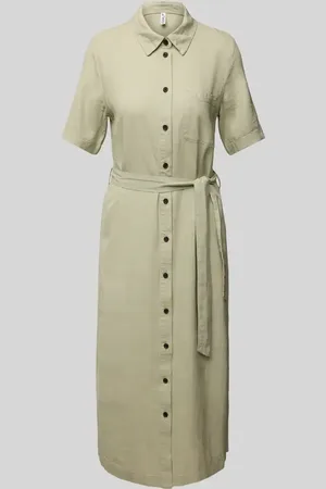 ONLY Tailliertes Hemdblusenkleid aus Viskose-Leinen-Mix Modell 